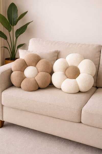 CHIZGY Soft Plush 2-Piece Daisy Decorative Pillow, Antiallergic, Imported Fab...