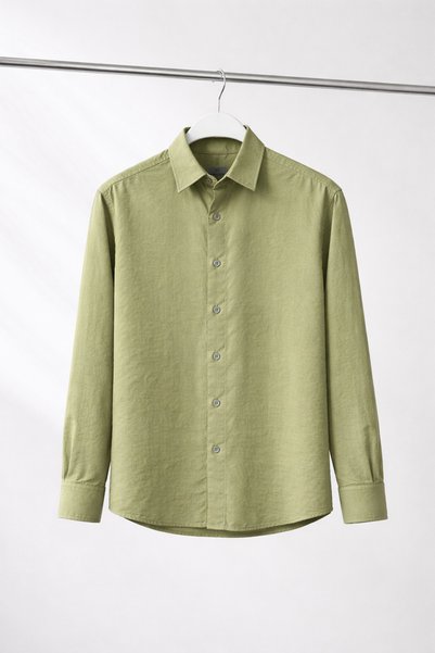 higo Men's Modal Fabric Textured Relaxed Fit Shirt