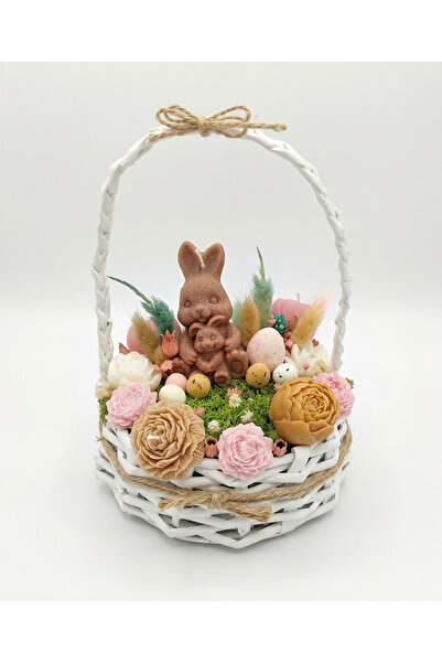 OEM Premium Easter Basket Arrangement - Hand Woven - Soy Wax Figurines and Fl...