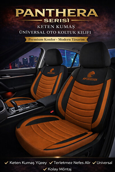 TROBUS غطاء مقعد بانثيرا كتان تان متوافق مع رينو كليو 4 2012-2019