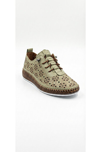 Ustalar Ayakkabı Çanta حذاء نسائي أخضر من الجلد الأصلي 00549.2267