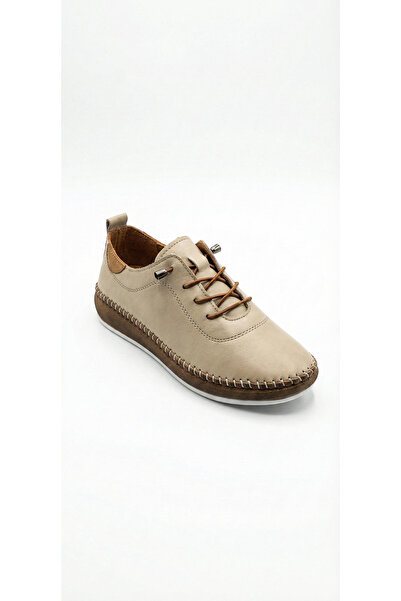 Ustalar Ayakkabı Çanta Beige Women's Genuine Leather Shoes 00549.2261
