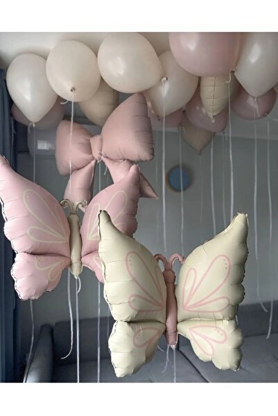 ATAKENT PARTİ Party Set Retro Butterfly Bow Balloon Harness Set 13 Pieces