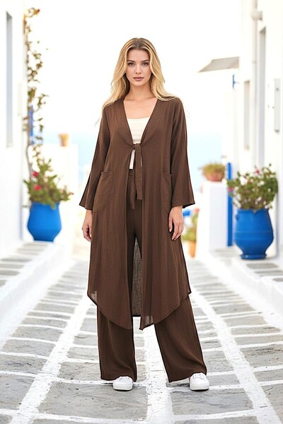 bacc Linen Tie-Dye Kimono Linen Set