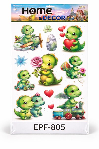 OEM Autocolant 3D reliefat perete copii – Dinozauri dragalasi, set decorativ ...