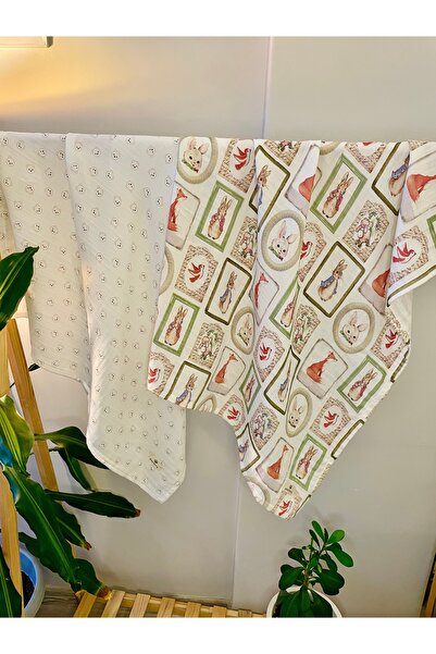 Parlova Pika Çok amaçlı müslin örtü, 2'li set, %100 pamuk, 75x90 cm