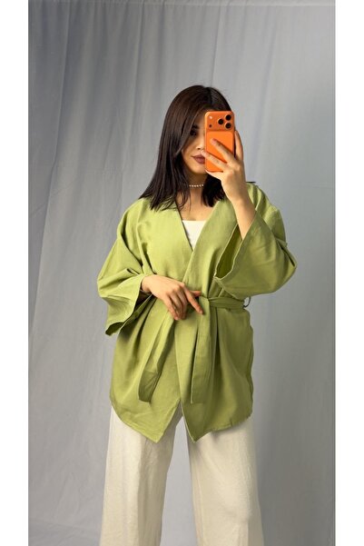 Alizstore Bağlamalı Kimono Bluz - Oversize Rahat Kalıp
