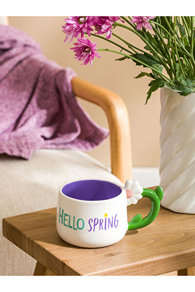 LC Waikiki Flower Printed Ceramic Mug 413 ml for Style Enthusiasts from Uzg S...