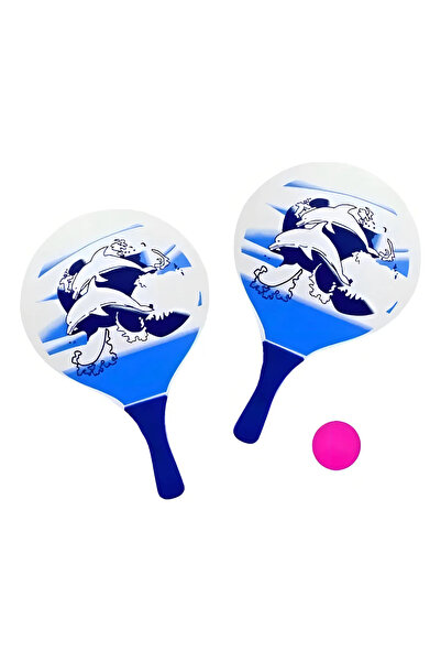 4basix Wooden Paddle Ball Racket with Carry Bag Indoor Outdoor Toy Set of 2