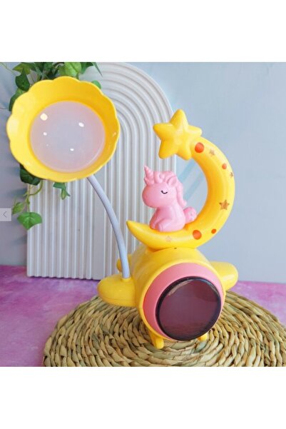 Genel Markalar Çocuk Odası Ay ve Unicorn Desenli Gece Lambası