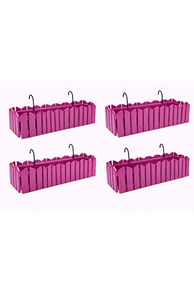 Omnipazar OZN-616 Efes Askılı Balkon Saksı Takımı 9 Litre 4 Adet No: 2 Vişne