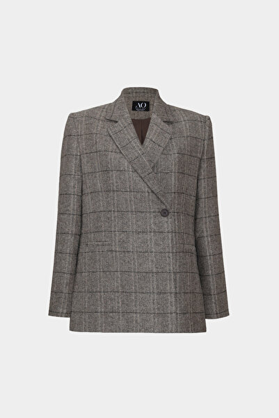 Açelya Okcu Premium Orven Herringbone Wool Woven Jacket