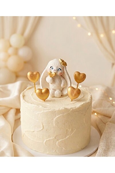puffy party Mia - Gold Kalpli Tavşan Pasta Süsü