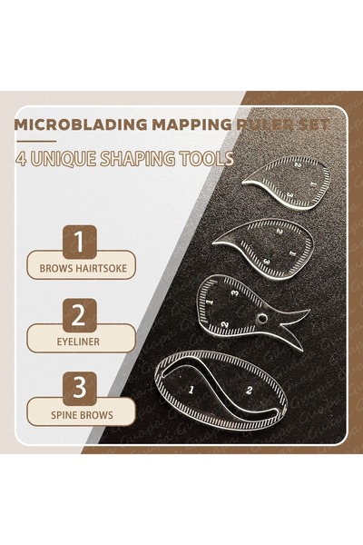 Bmx 1 set 4 model Çizim Kaş Tasarım Cetvel Microblading Şekillendirme Kalıcı ...