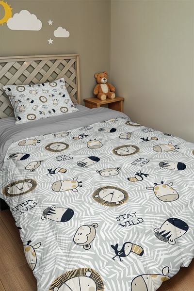 EVPANYA Nordic Forest Pattern Single Duvet and Pillowcase