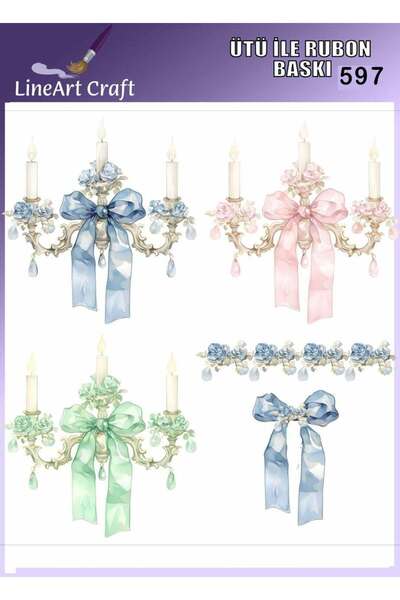 LİNEART Iron-On Rubon Transfer Printing for Wood & Fabric Transfer No:Rb597-3...