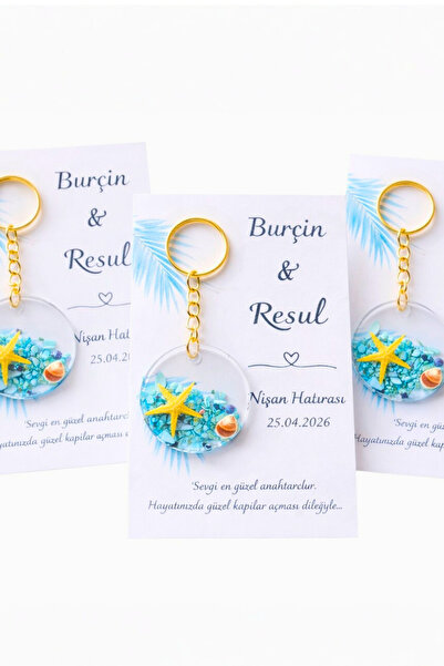 Gelinrehberi Kişiye Özel Hediyelik Epoksi Anahtarlık Nişan, Kına, Söz, Düğün,...