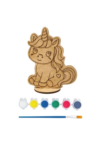 KİDOSE Unicorn Ahşap Boyama Seti – Çocuk Aktivite Kiti