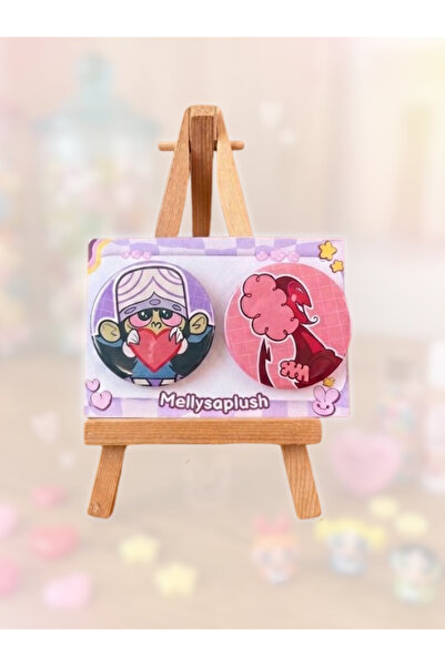 mellysaplush Powerpuff Girls - Mojo Jojo ve Him 2'li Rozet - 44 mm