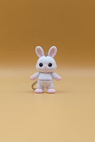 Rodopiva 🐰   Χαριτωμένο ροζ μπρελόκ κουνελάκι με πατούσες - Κινητό μπρελόκ γ...