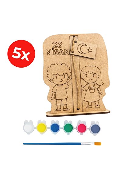 KİDOSE Paintable Movable Turkish Flag April 23Rd Activity Kit