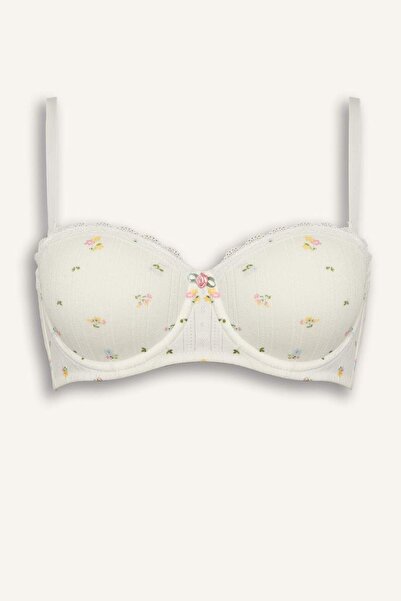 DeFacto Бюстгальтер-балкончик з мереживною обробкою та без кісточок F6140AX26SP