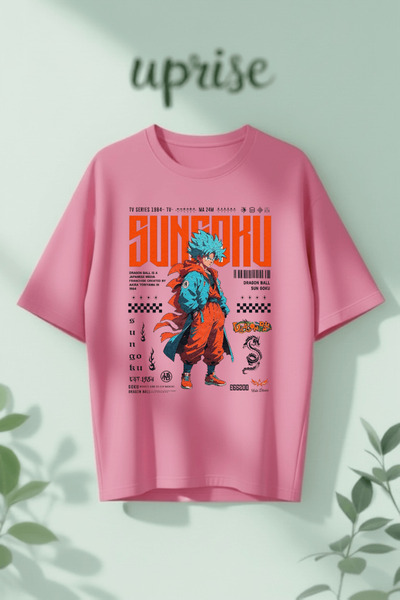 Vordevia Μπλουζάκι Dragon Ball Sun Goku με στάμπα από βαμβάκι σε μεγάλο μέγεθος