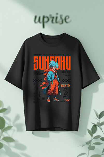 Vordevia Μπλουζάκι Dragon Ball Sun Goku με στάμπα από βαμβάκι σε μεγάλο μέγεθος