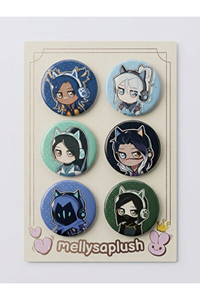 mellysaplush Valorant Ajanları Rozet Seti 6'lı Chibi