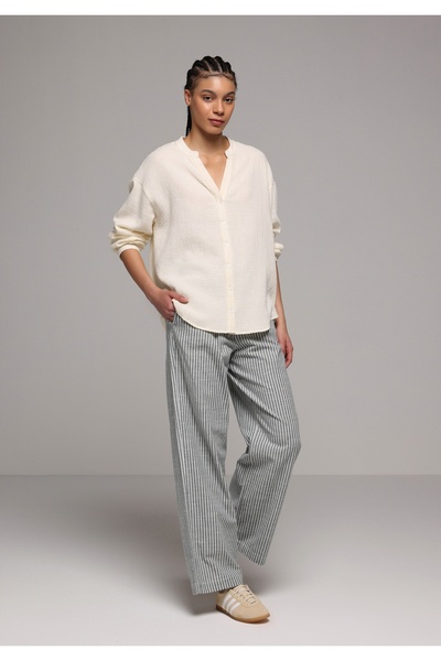 Colin's Жіночі зелені штани з прямим кроєм, високою талією та широкими штанинами