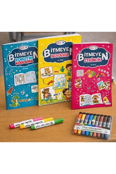 Atlı Karınca Yayıncılık Boya Sil Bitmeyen Boyama 3 Kitap + Boya Kalemi Hediye...