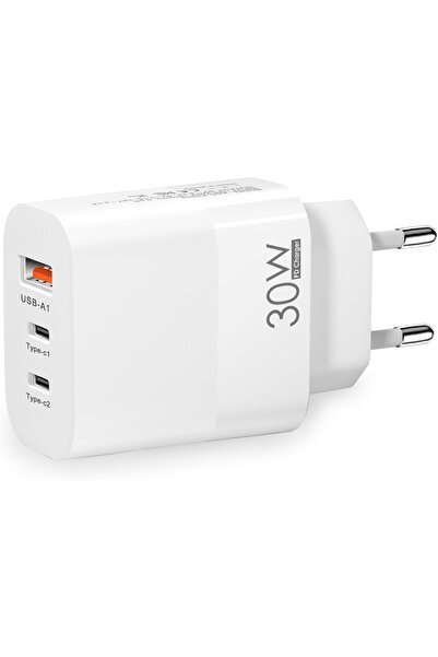 Arabest EU Plug Travel Adapter Charger, 2 USB-C Fast Charging Ports and 1 USB...