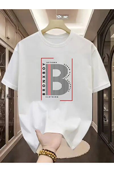 LİNA06 Men's 100% Cotton Holiday Fun Simple Print Short Sleeve T-Shirt