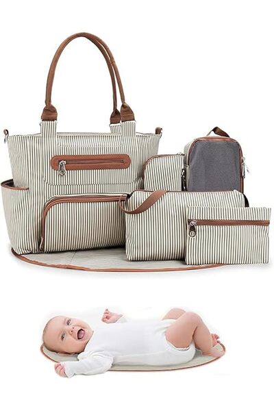 Arabest Multifunctional Diaper Bags,with Stroller Hook,Changing Pad,Small Sho...