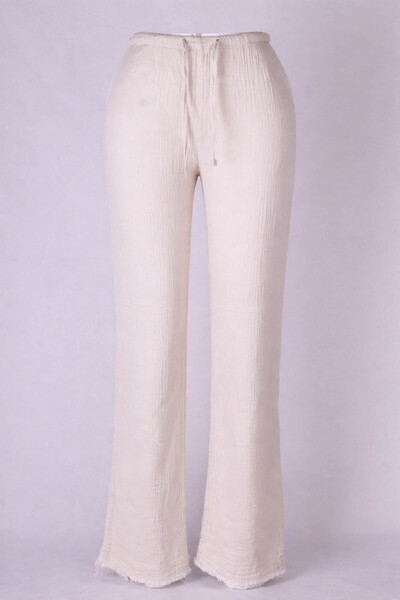 trender Kanvas Ekru Kadın Pantolon 5504