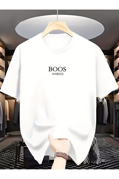 LİNA06 Men'S Pure Short-Sleeve T-Shirt with Letter Print