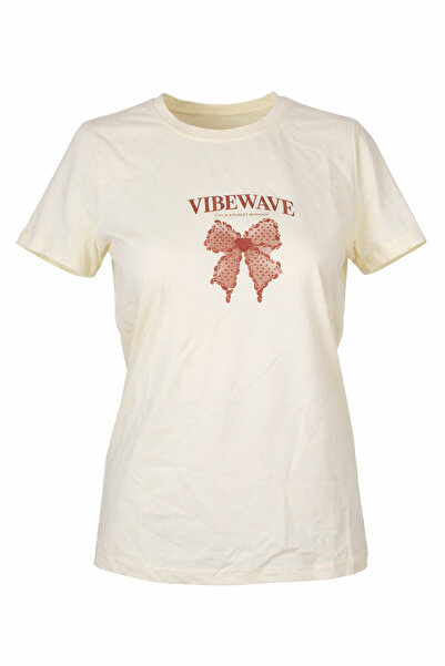 trender Ribbon Printed Yellow Women's T-Shirt 26Yl71595005