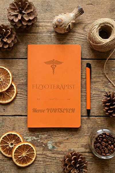 Hedizu Fizyoterapist Kişiye Özel Defter ve Kalem Turuncu Tıp Bayramı Hediyele...