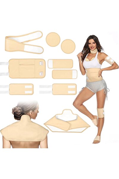 Arabest 9-Pack Reusable Cotton Oil Pack Wrap Kit with Adjustable Straps, Anti...