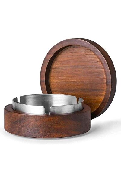 Arabest منفضة سجائر خشبية بغطاء، منفضة سجائر ببطانة من الفولاذ المقاوم للصدأ،...