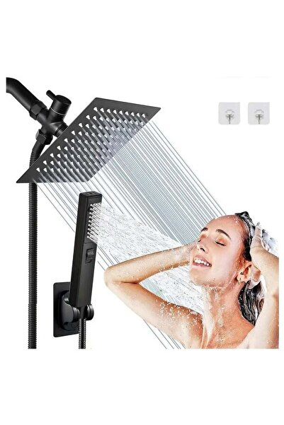 Arabest مجموعة رأس دش مطري عالي الضغط بـ 6 أوضاع مع دش يدوي ومحول ثلاثي الاتج...