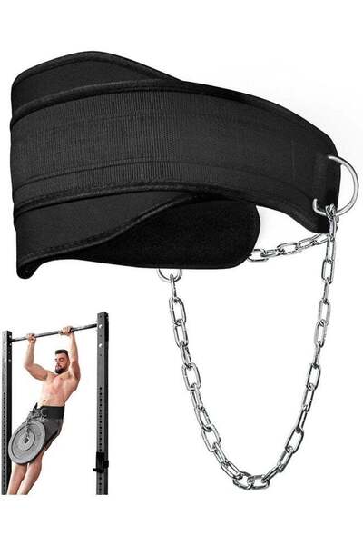 Arabest Weight Lifting Dip Belt, 440lb Capacity with Adjustable Chain for Pul...