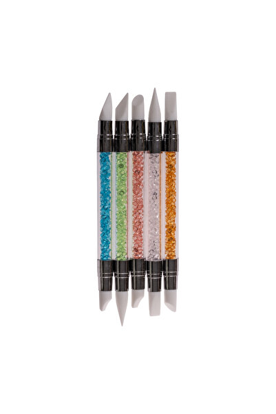 Ailika 5Pcs Professional Silicone Tip Nail Art Shaping and Trimming Brush Nl-...