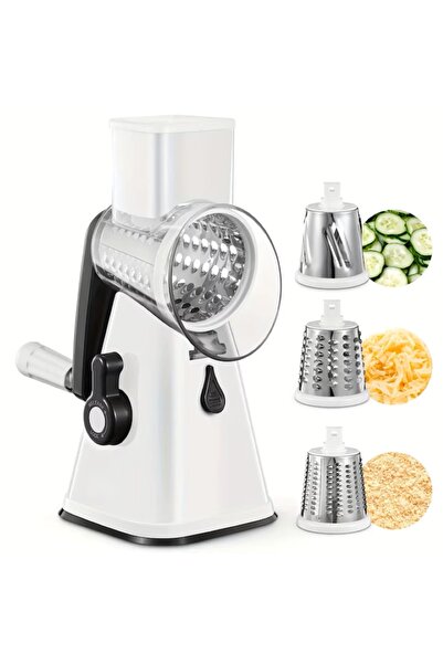 EMATTEIRO Crank Grater with 3 Interchangeable Drums, Fast Vegetable and Fruit...