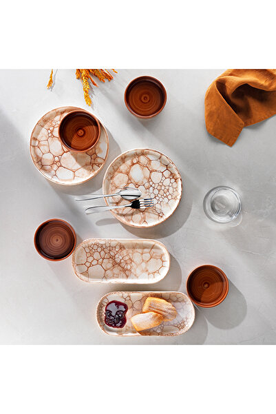 Schafer Iconic 4 Kişilik Kahvaltı Takımı 10 Parça-Kahverengi