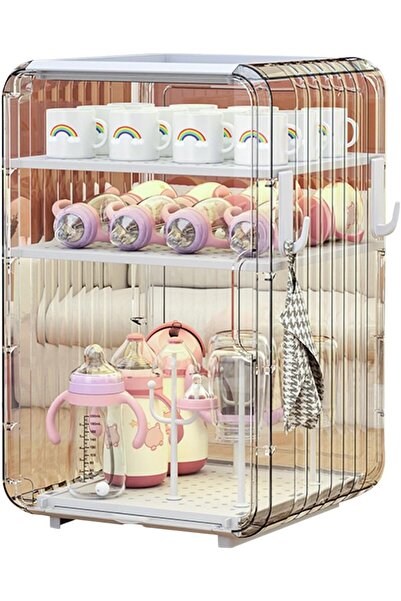 Arabest Baby Bottle Storage Organizer with Lid, Nursery Gear Storage Box for ...