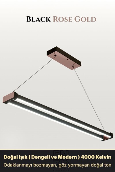 ENZO LIGHT Vega Rose Gold 4000K Lineer LED Sarkıt Avize – Kumandalı Dim Edile...