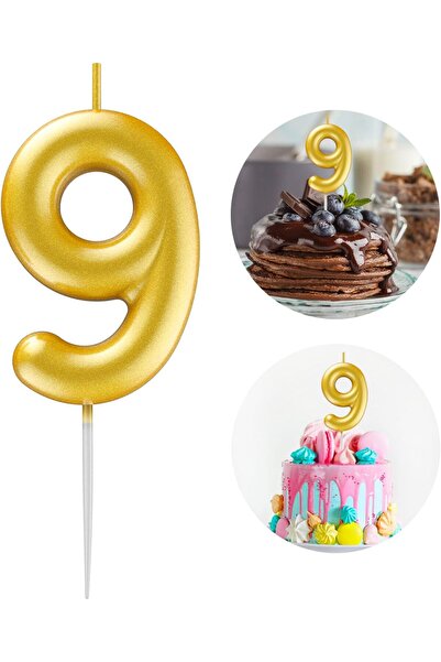 Other شمعة رقم 9 الذهبية من كانو، شموع ثلاثية الأبعاد لأعياد الميلاد وتزيين ا...