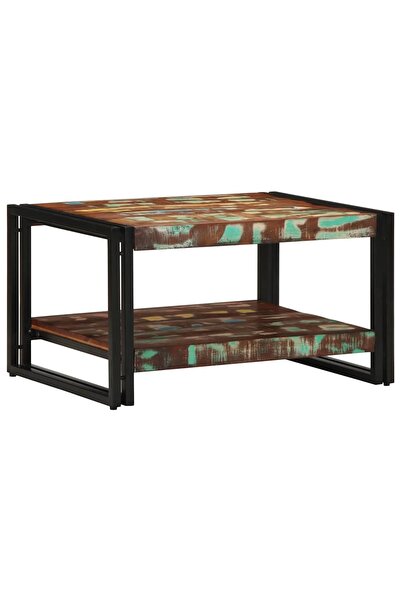 vidaxl Masuta de cafea multicolora 70x50x38 cm lemn masiv recuperat