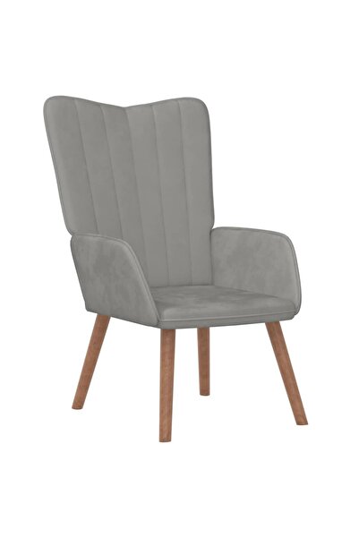 vidaxl Scaun de relaxare, gri deschis, catifea